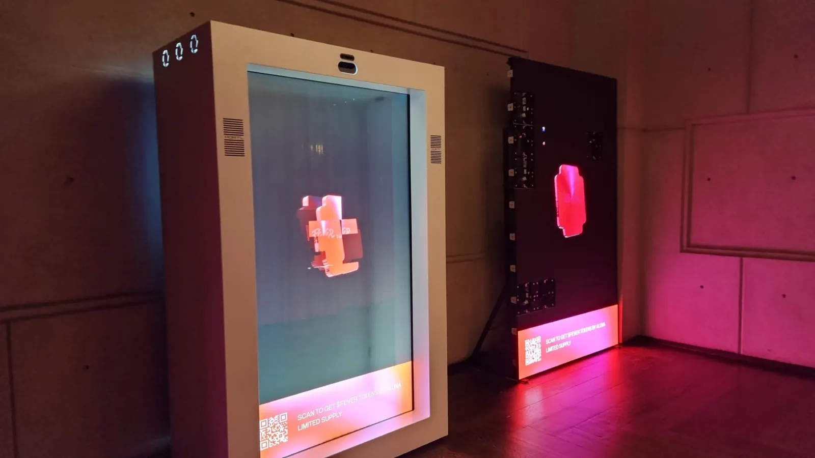Transparent screen in a brand environment